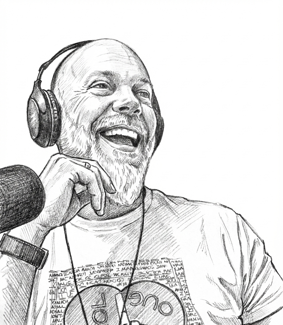 Pencil sketch portrait of Mark Stiles